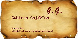 Gubicza Gajána névjegykártya